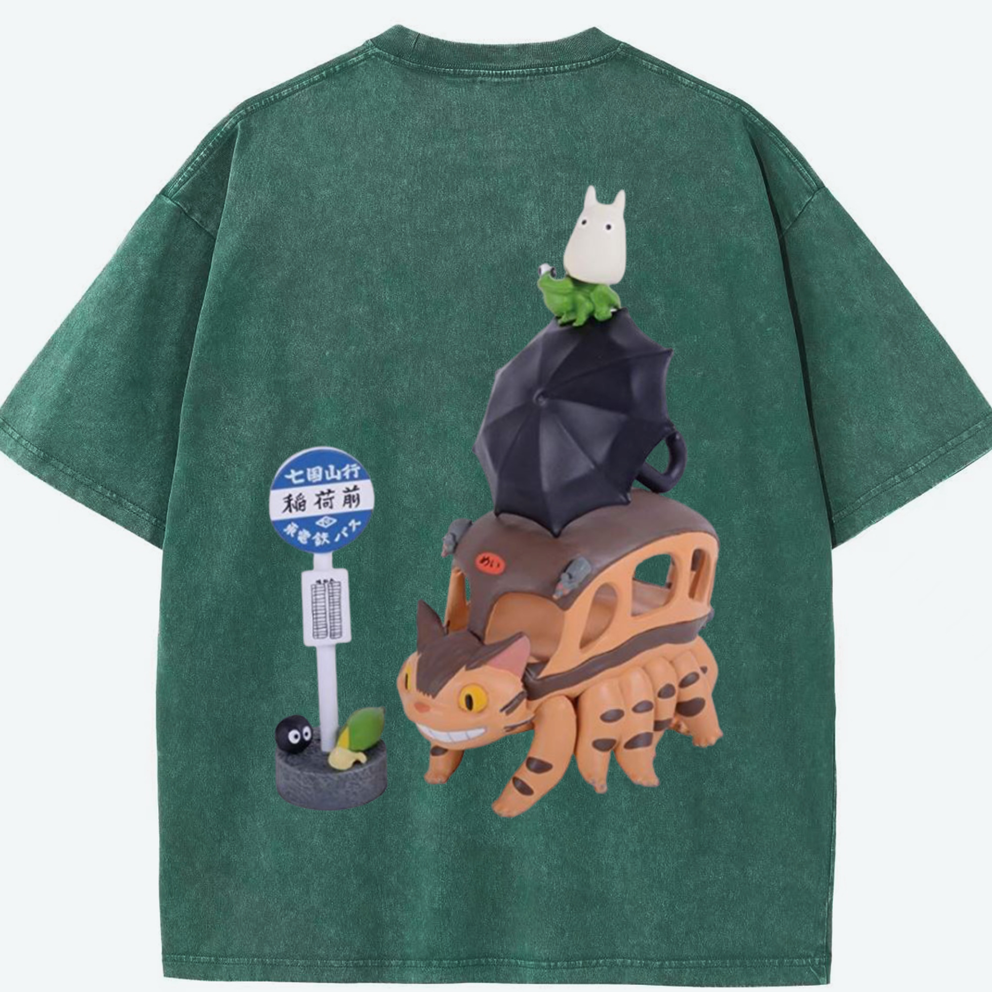 （画像用） となりのトトロ 草壁メイ 草壁サツキ My Neighbor Totoro Satsuki Kusakabe Mei Kusakabe 綿100% ヴィンテージ風 半袖Tシャツ（背面プリント）